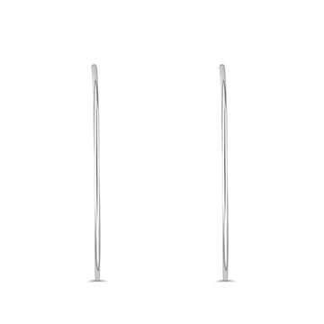 Solid 14K White Gold 1.5mm Thickness Hoop Earrings - 7 Different Size Available, Best Anniversary Birthday Gift for Her